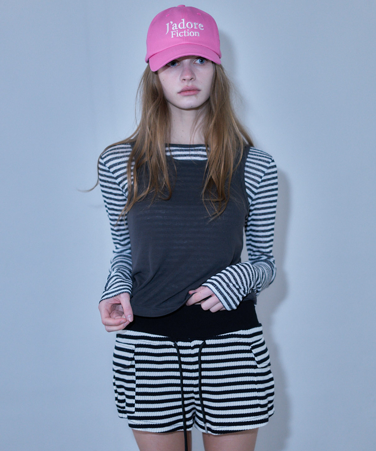 라티젠(LARTIGENT) L23 STRIPE LAYERED SET(CHARCOAL)