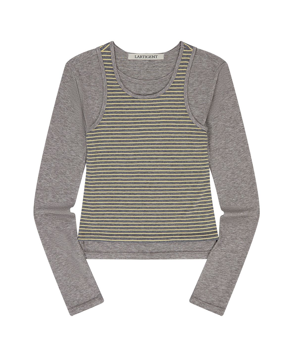 라티젠(LARTIGENT) L23 STRIPE LAYERED SET(GRAY)