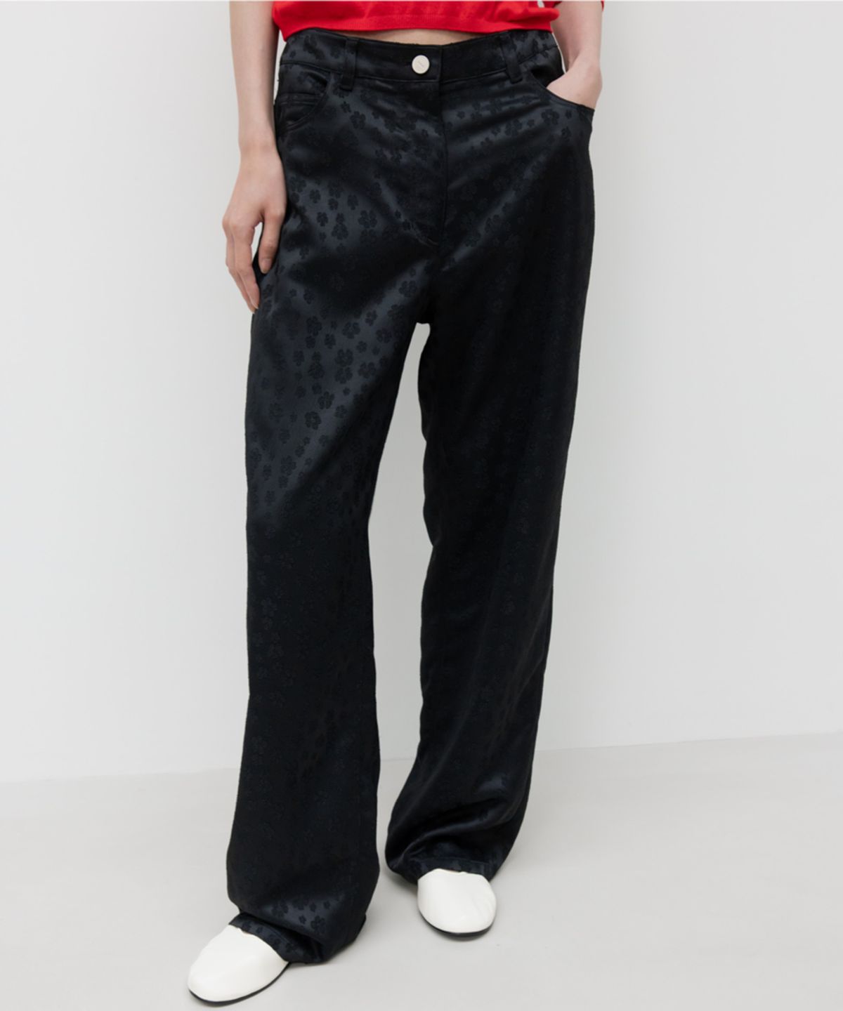 지비에이치 어패럴(GBH APPAREL) JACQUARD STRAIGHT PANTS / BLACK