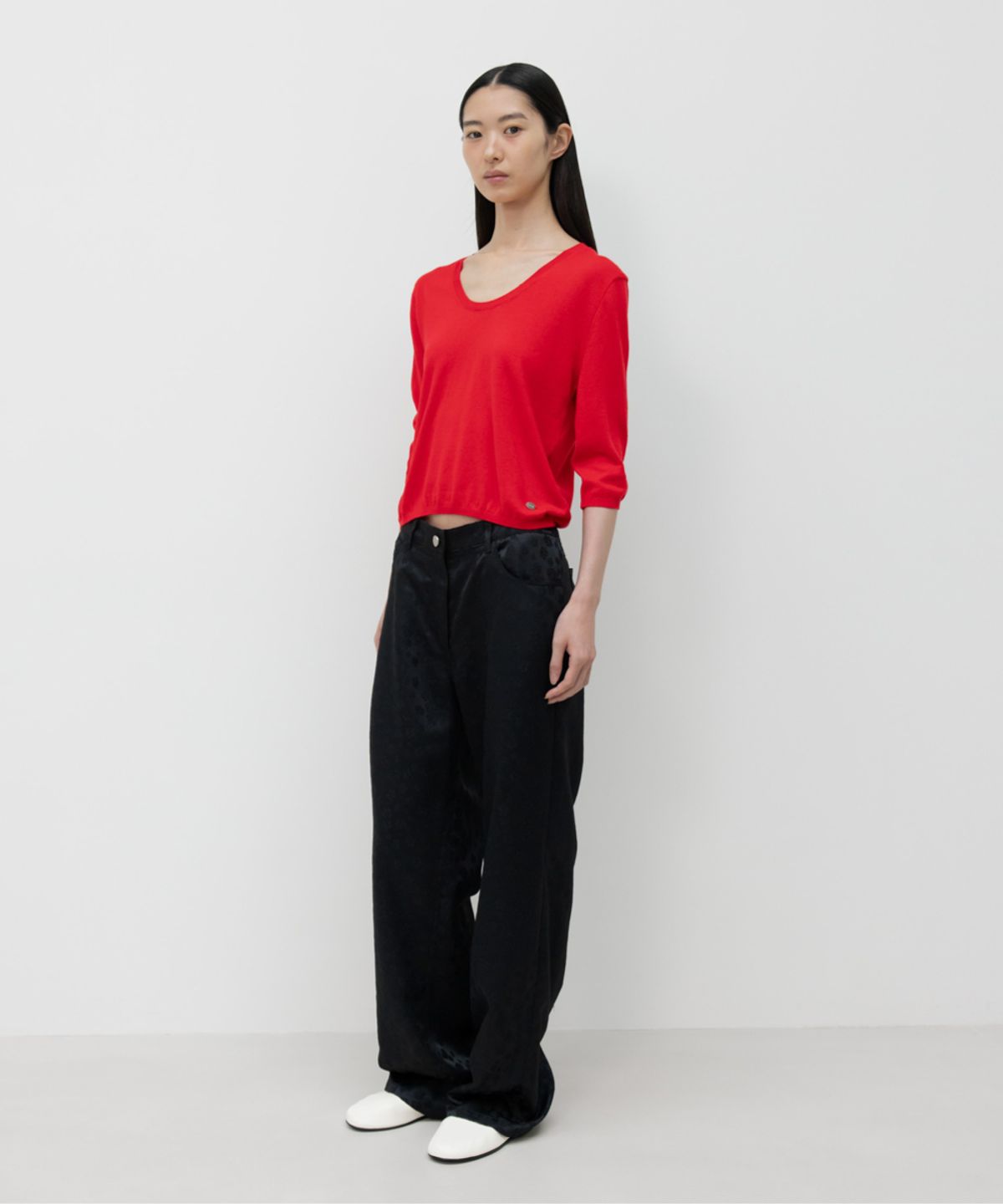 지비에이치 어패럴(GBH APPAREL) JACQUARD STRAIGHT PANTS / BLACK