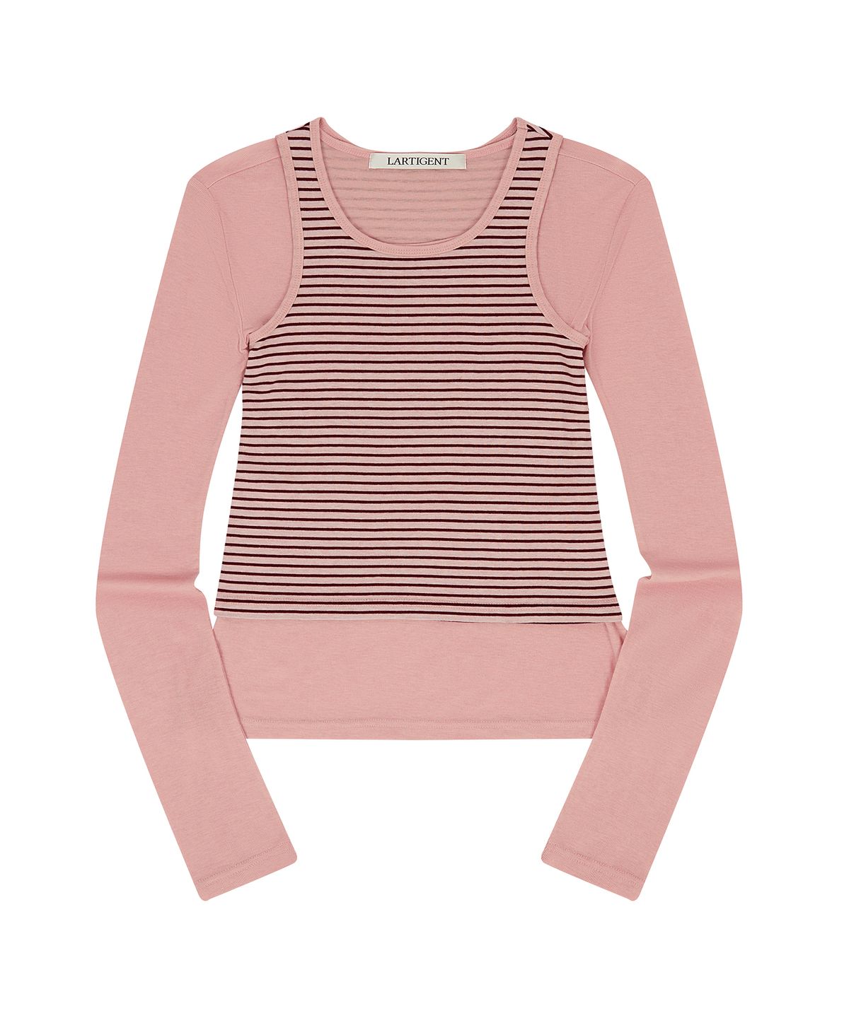 라티젠(LARTIGENT) L23 STRIPE LAYERED SET(PINK)