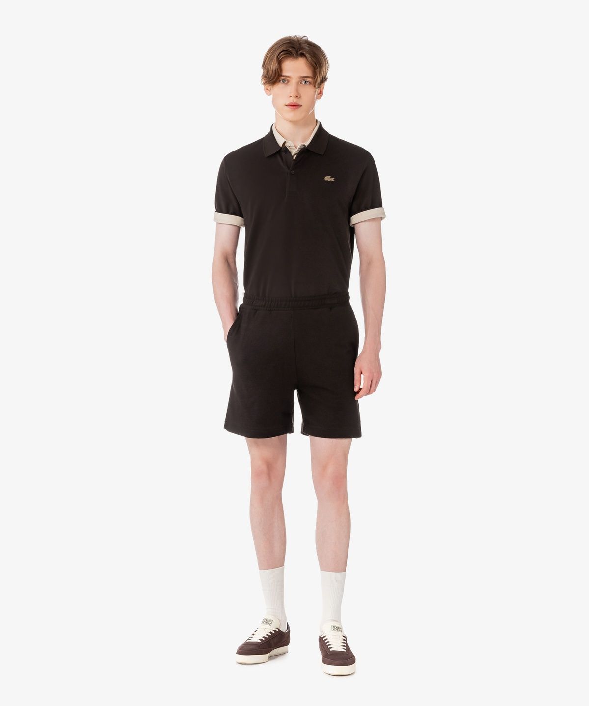 라코스테(LACOSTE) 남성 조직감 쇼츠 GH1973-56G 3LA