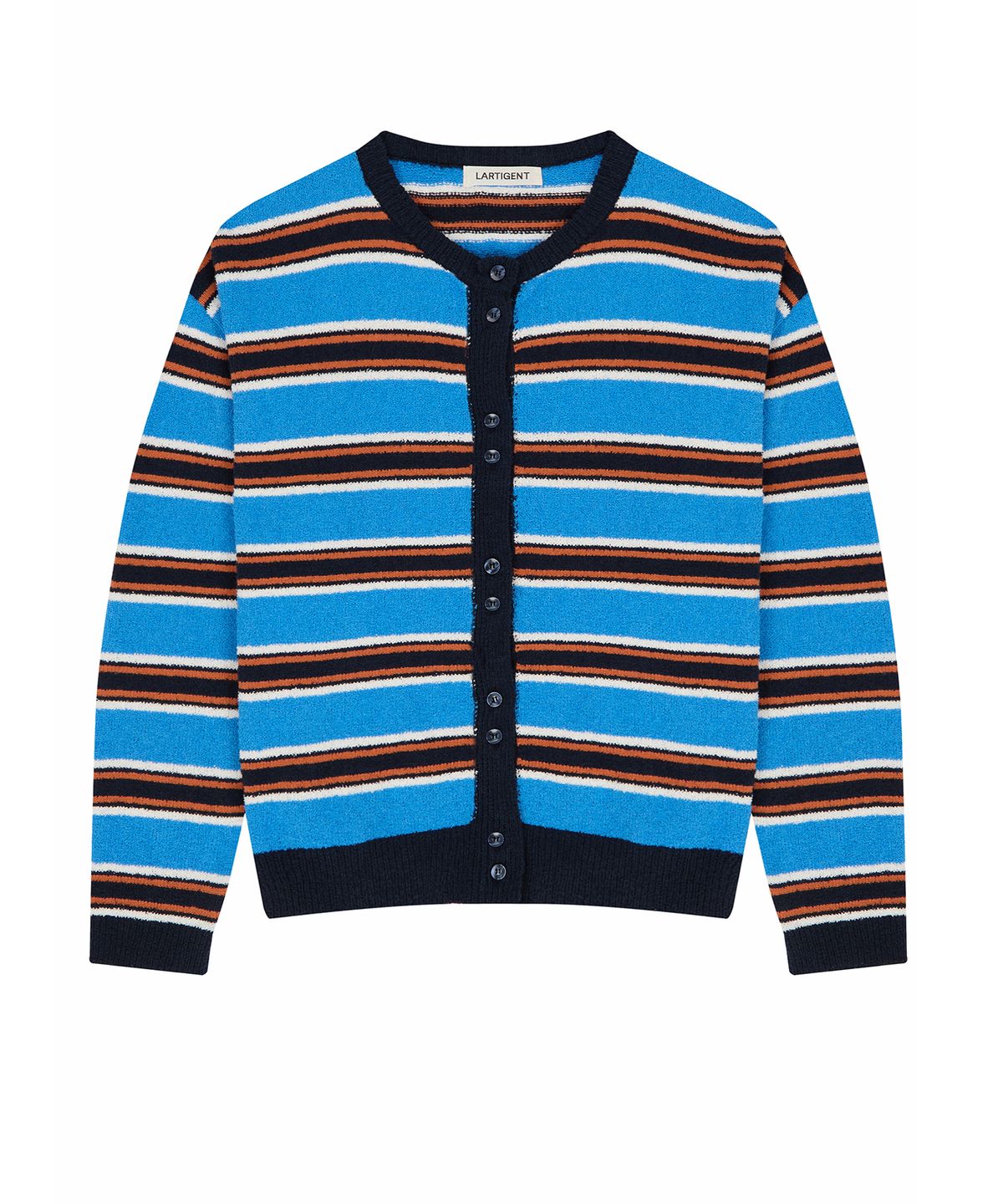 라티젠(LARTIGENT) L23 OVERSIZED STRIPE CARDIGAN(NAVY)