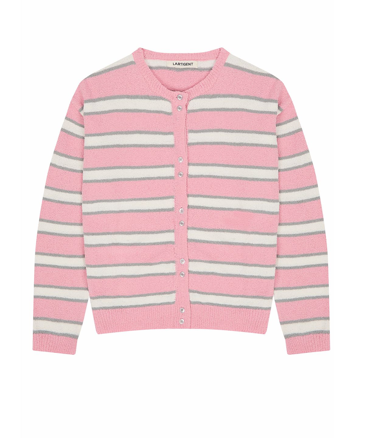라티젠(LARTIGENT) L23 OVERSIZED STRIPE CARDIGAN(PINK)
