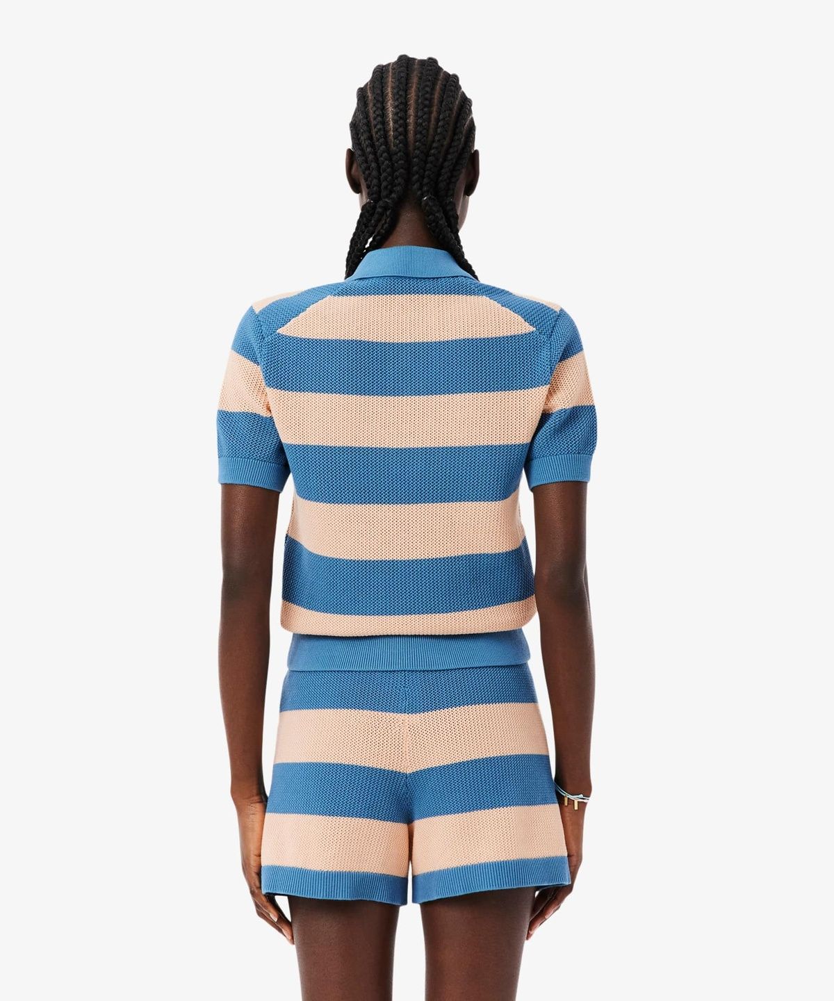 라코스테(LACOSTE) 여성 썸머 스트라이프 반팔 폴로 스웨터 AF9847-56G 4IP
