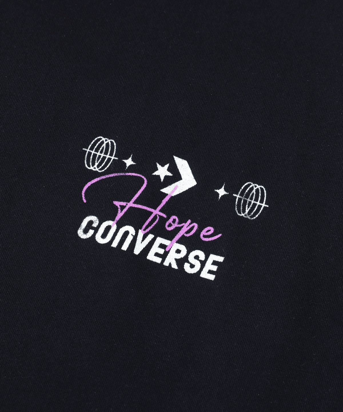 컨버스(CONVERSE) 소로나 로고 그래픽 티셔츠 블랙 MCJ754-023