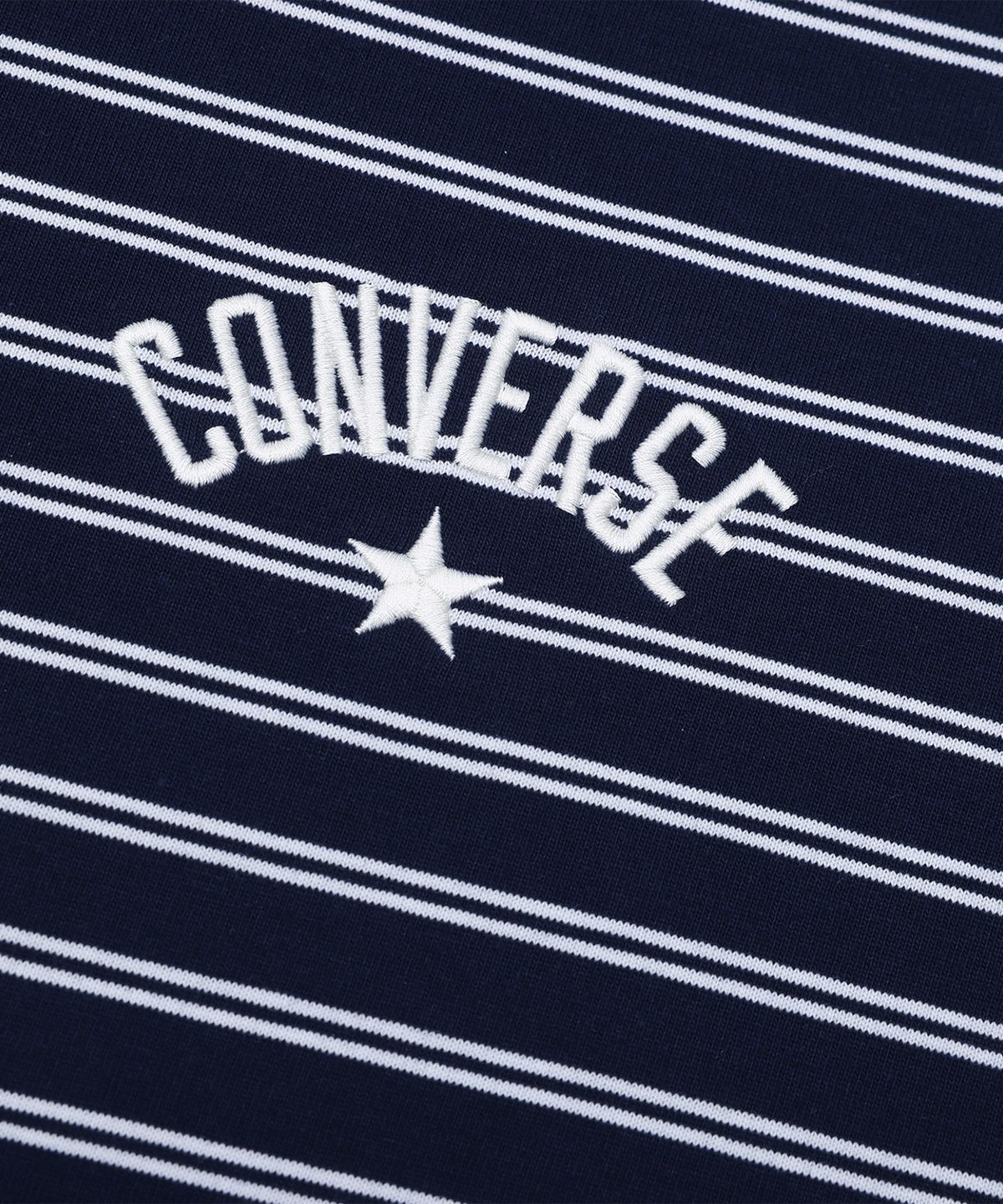 컨버스(CONVERSE) 스트라이프 로고 루즈 핏 티셔츠 옵시디언 UCJ690-695