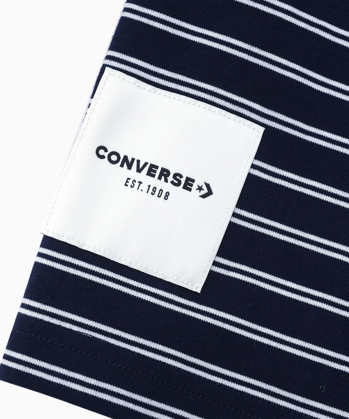 컨버스(CONVERSE) 스트라이프 로고 루즈 핏 티셔츠 옵시디언 UCJ690-695