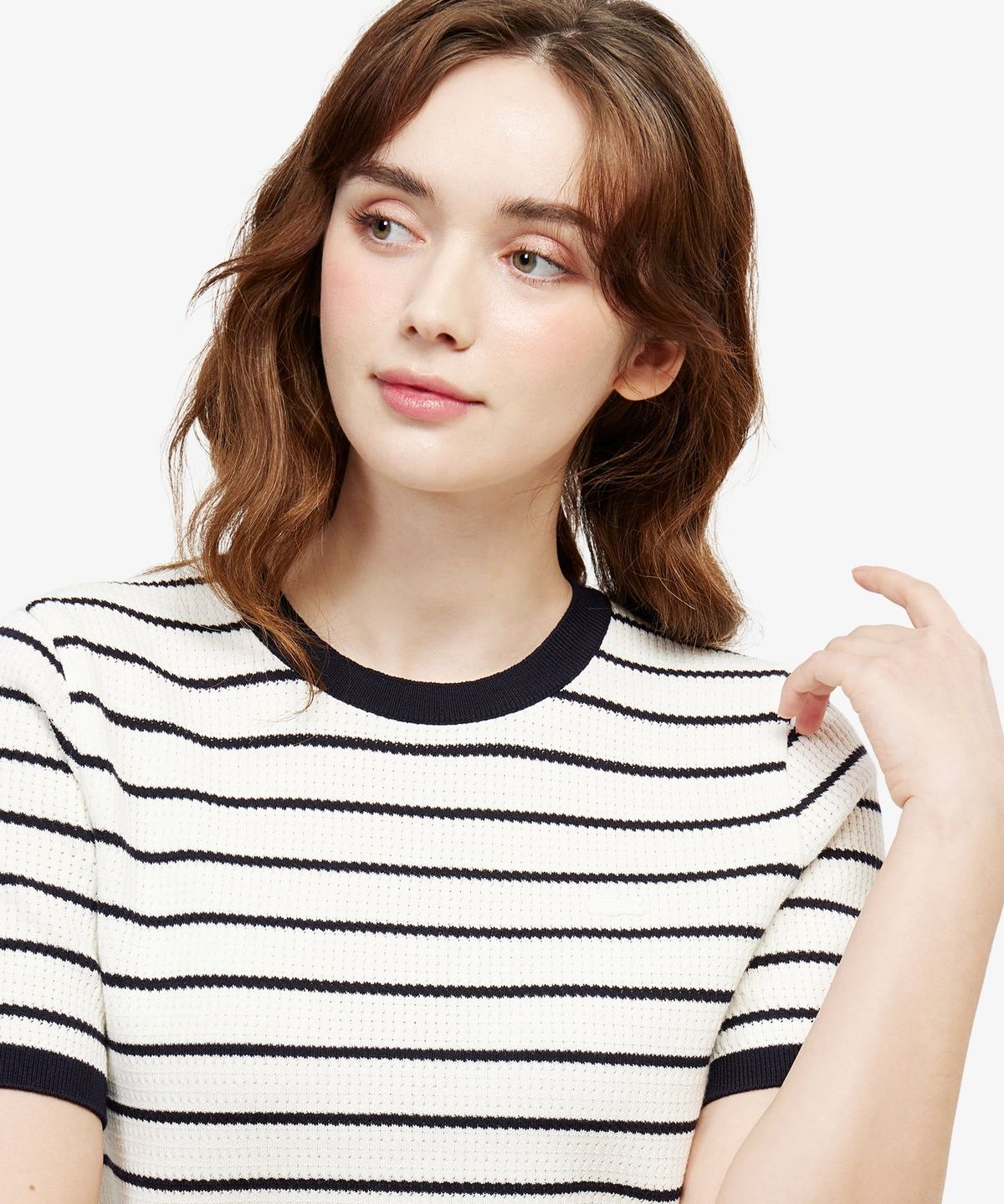 라코스테(LACOSTE) 여성 스카시 크루넥 반팔 스웨터 AF900E-56G HDE