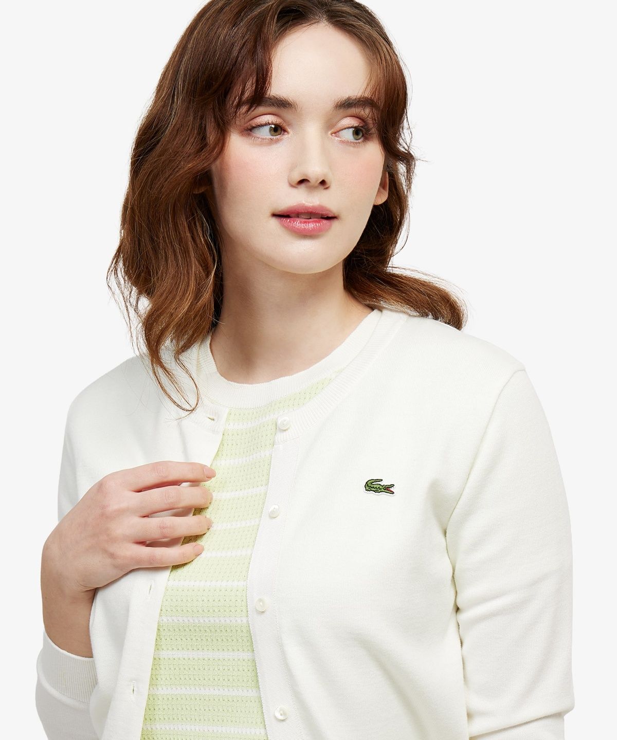 라코스테(LACOSTE) 여성 스카시 크루넥 반팔 스웨터 AF900E-56G BIC