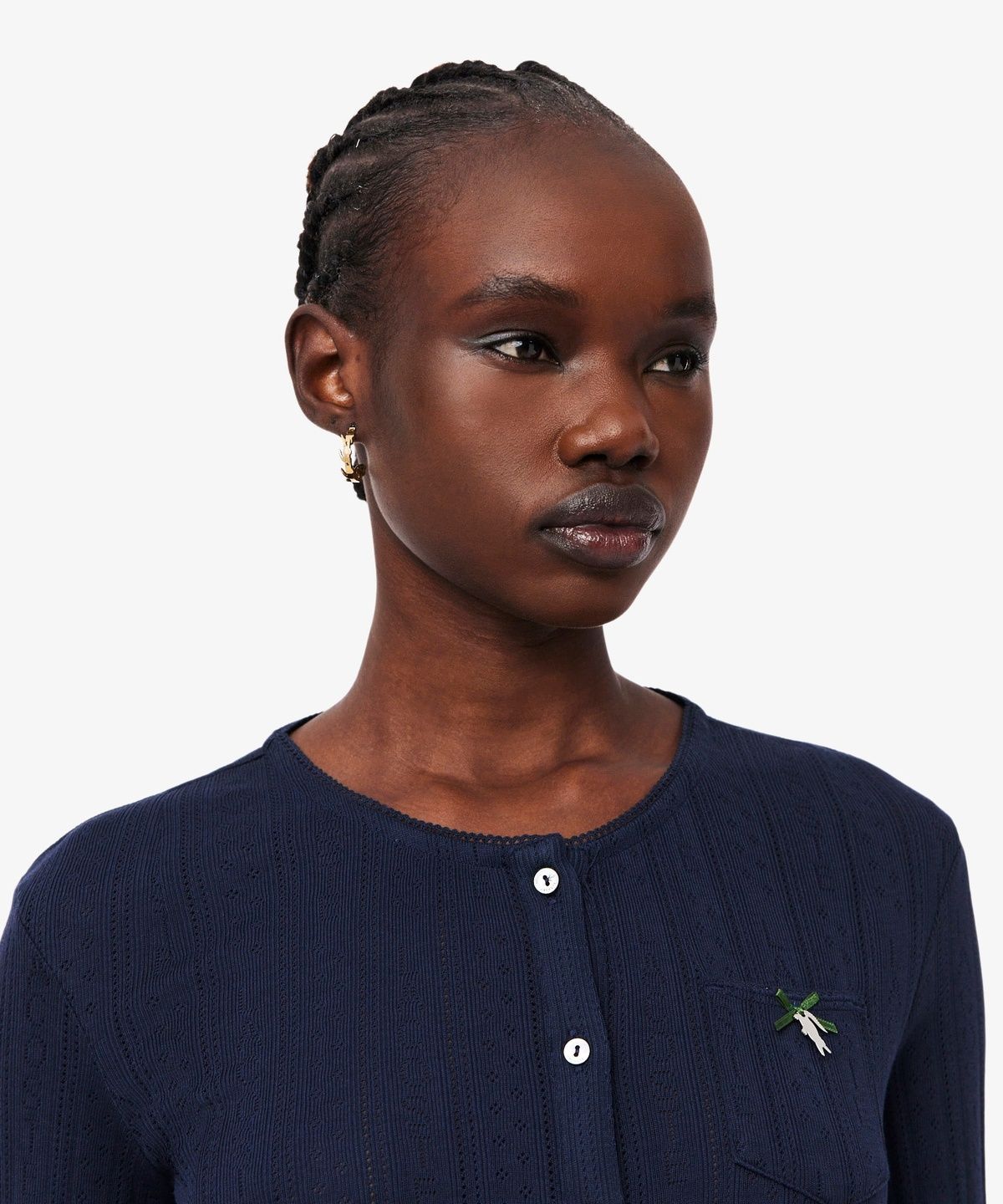 라코스테(LACOSTE) 여성 포인텔 리본 크록 긴팔 가디건 TF9866-56G 166