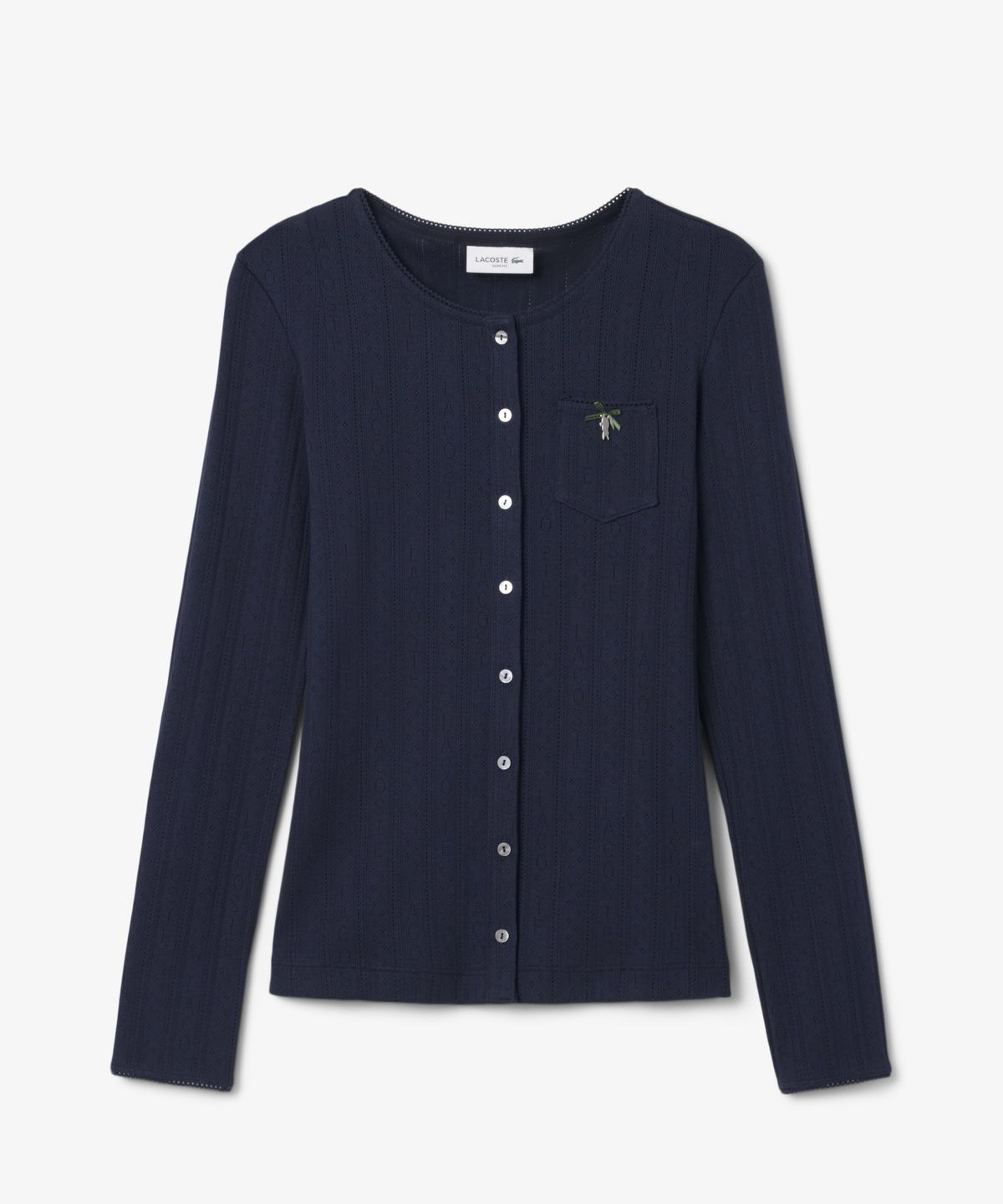 라코스테(LACOSTE) 여성 포인텔 리본 크록 긴팔 가디건 TF9866-56G 166