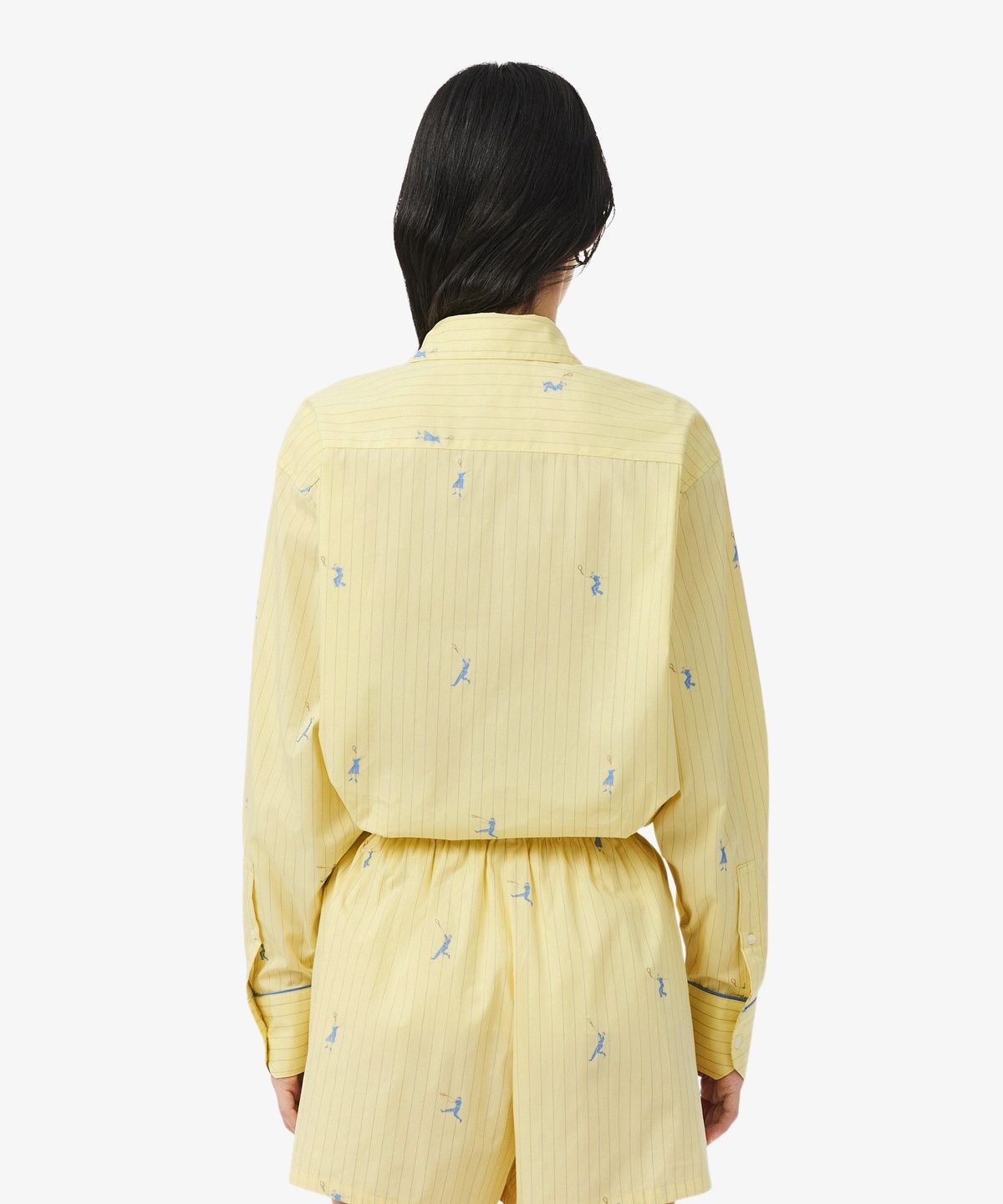 라코스테(LACOSTE) 여성 자수 포인트 스트라이프 셔츠 CF0586-56G 2IA