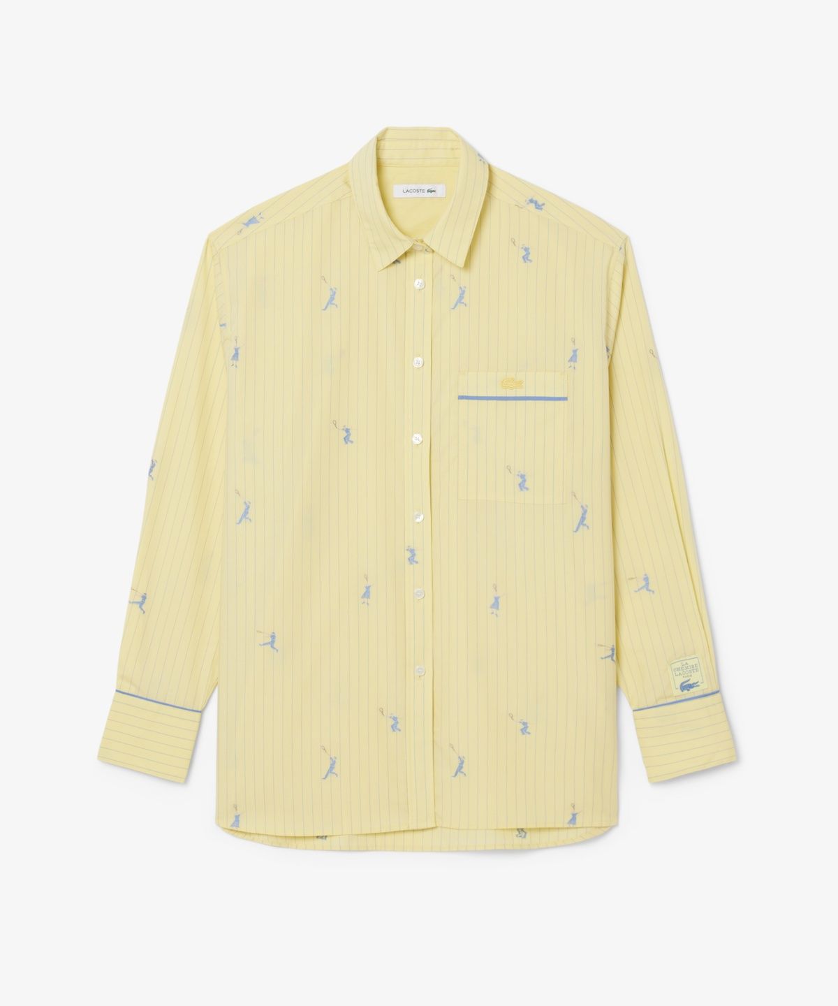 라코스테(LACOSTE) 여성 자수 포인트 스트라이프 셔츠 CF0586-56G 2IA