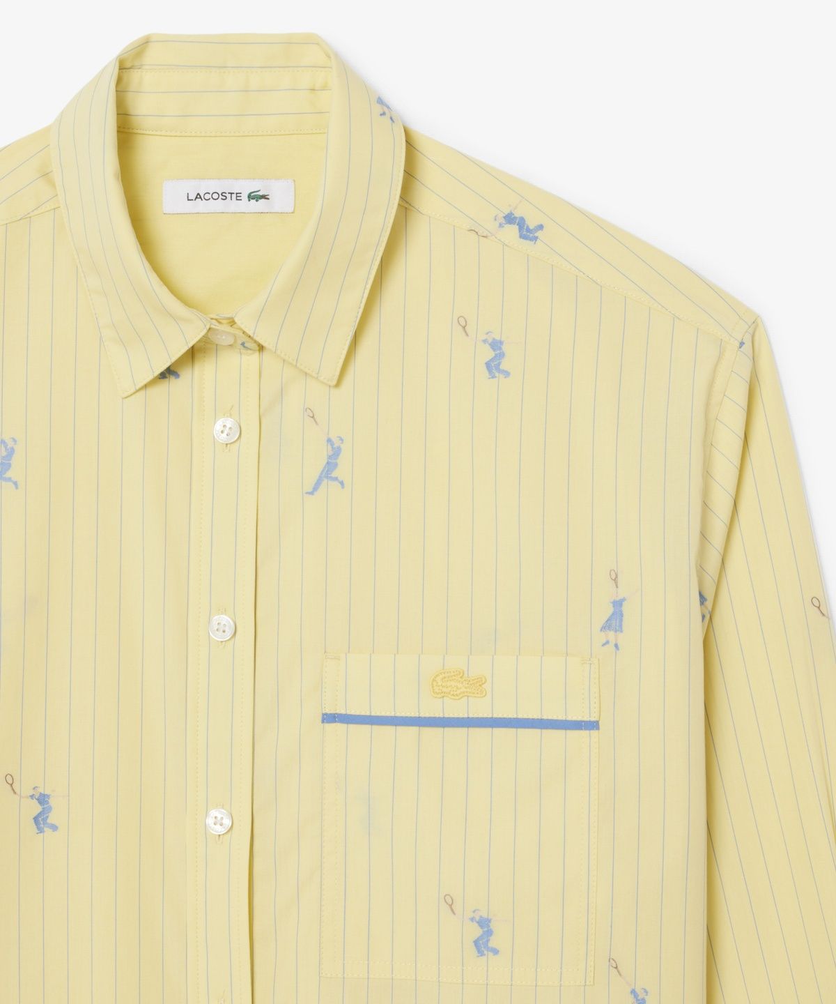 라코스테(LACOSTE) 여성 자수 포인트 스트라이프 셔츠 CF0586-56G 2IA