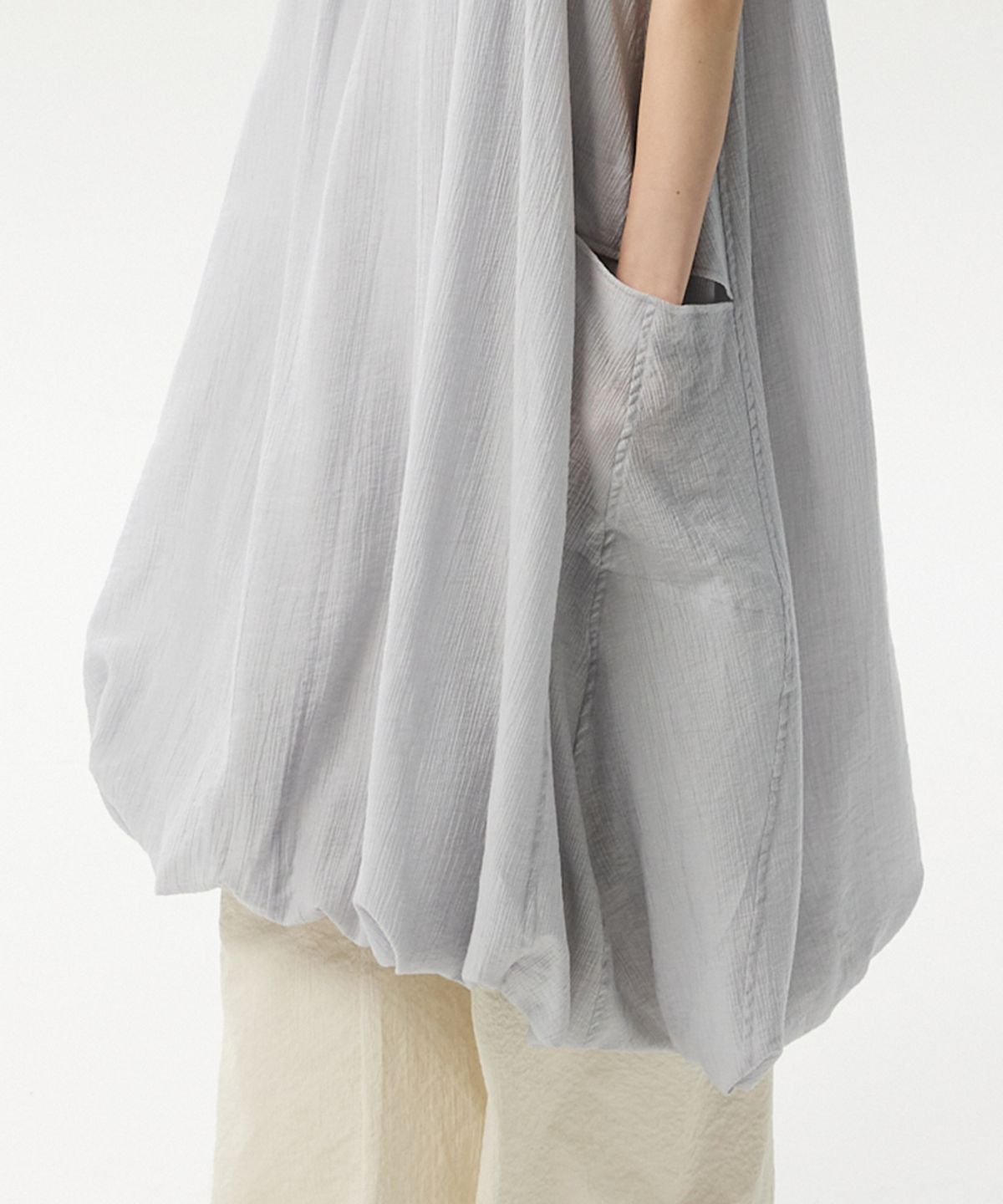 미드앤로우(MIDNLOW) Balloon Sleeveless Dress(Grey)