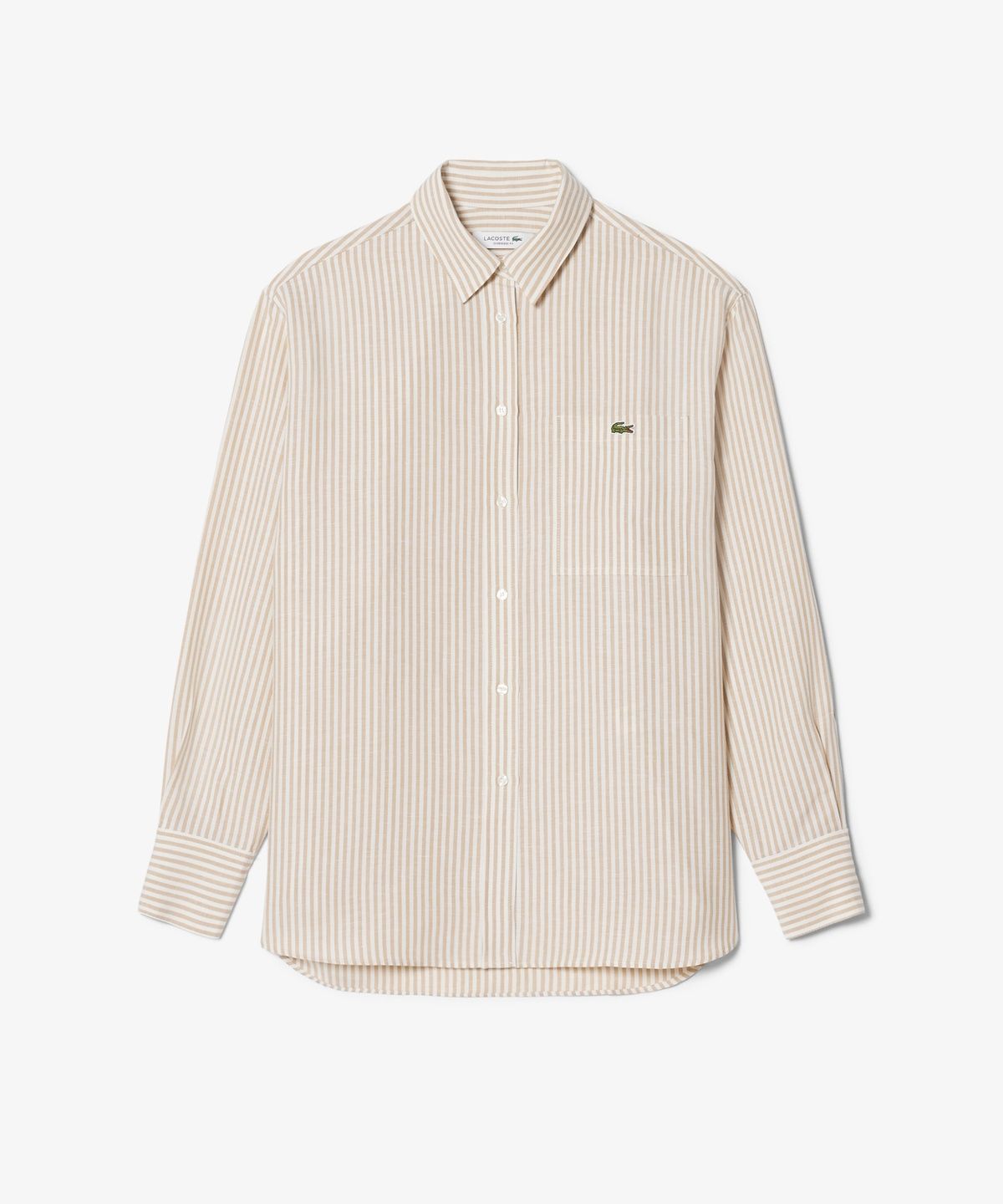 라코스테(LACOSTE) 여성 린넨 블렌디드 스트라이프 셔츠 CF1429-56G 8GI