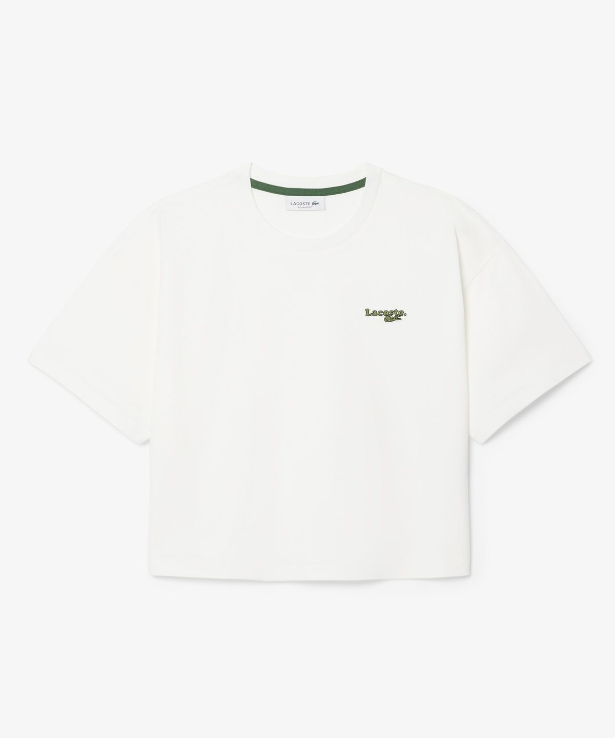 라코스테(LACOSTE) 여성 소프트브랜딩 세미 크롭 티셔츠 TF7605-56G 70V