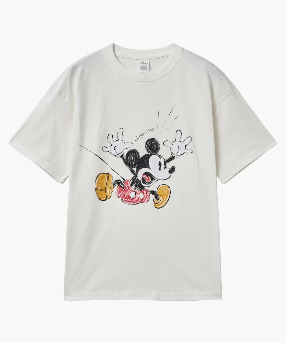 브이투(VTWO) 페이드 워싱 점핑 _미키_ 티셔츠 (WHITE)
