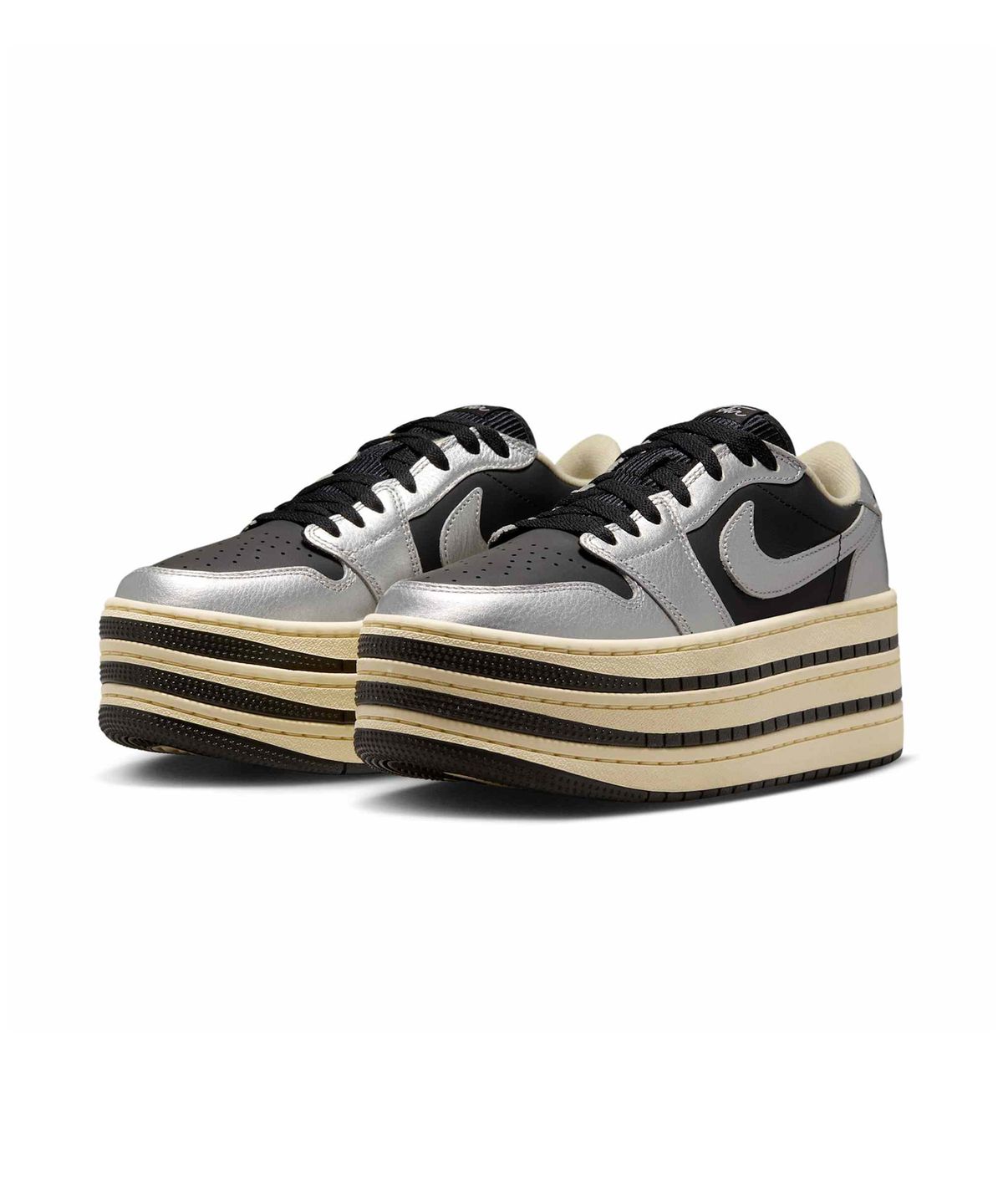 나이키(NIKE) 에어 조던 1 트리플 스택 W - 메탈릭 실버:모슬린:블랙 / HV8288-001