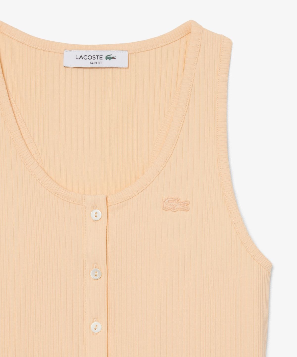 라코스테(LACOSTE) 여성 립조직 헨리넥 슬리브리스 TF9876-56G BIG