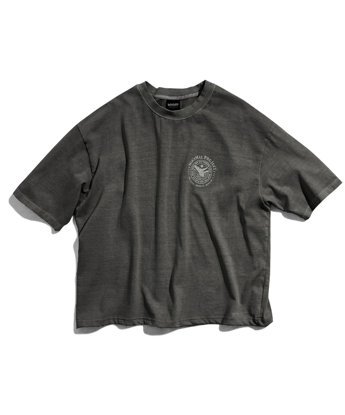 미니멀프로젝트(MINIMALPROJECT) 웨일 피그먼트 크롭 반팔티셔츠 MST166C [DARKGRAY]