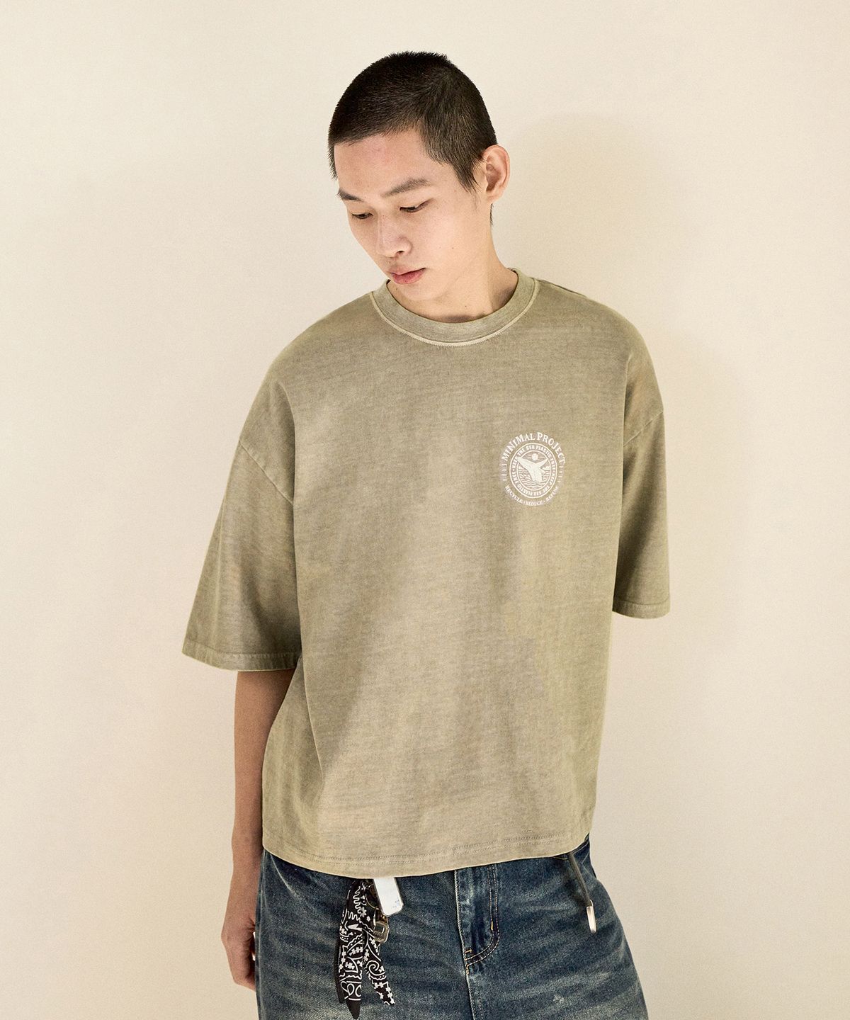 미니멀프로젝트(MINIMALPROJECT) 웨일 피그먼트 크롭 반팔티셔츠 MST166C / 3COLOR