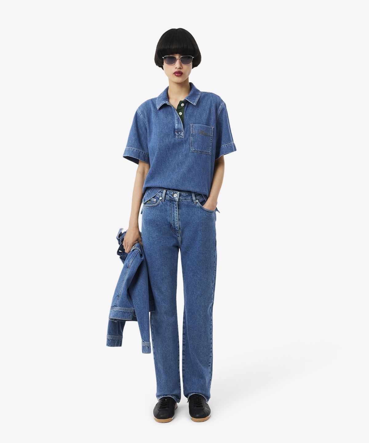 라코스테(LACOSTE) 여성 폴로형 데님셔츠 CF0051-56G 36L