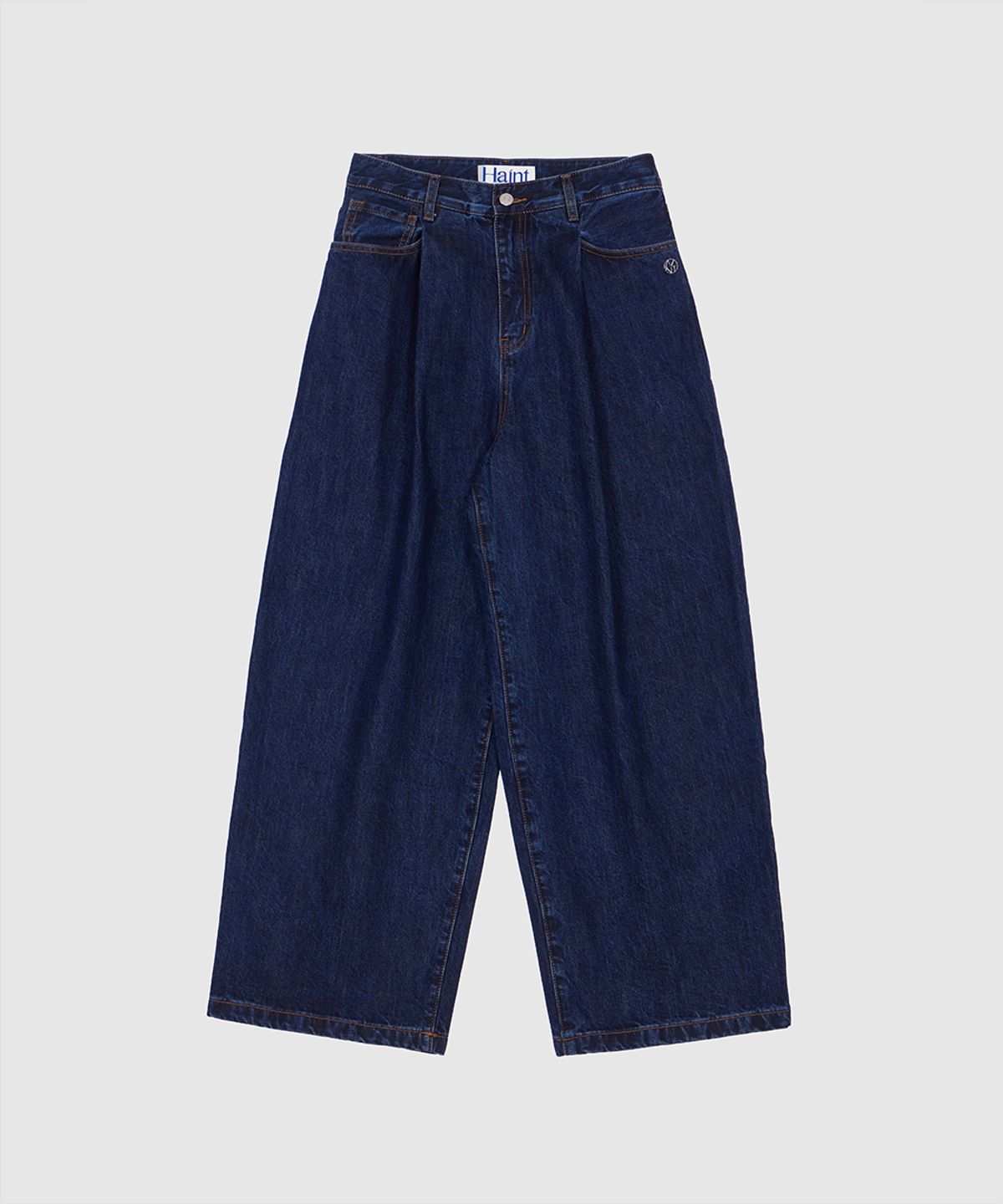 헤인트(HAINT) PINTUCK WIDE BALLOON DENIM PANTS 2COL_DARK BLUE
