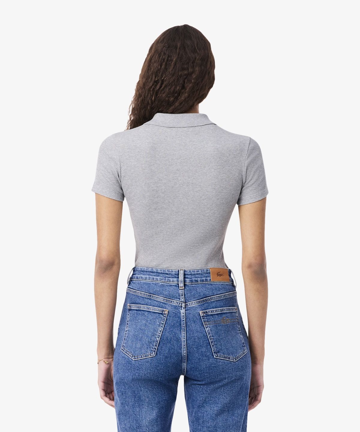 라코스테(LACOSTE) 여성 슬림핏 립조직 폴로 셔츠 DF5377-56G CCA