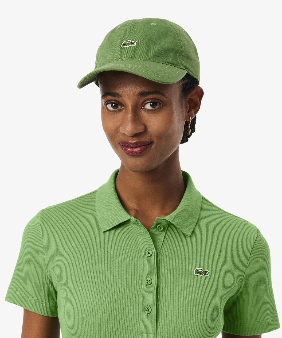 라코스테(LACOSTE) 여성 슬림핏 립조직 폴로 셔츠 DF5377-56G NPA