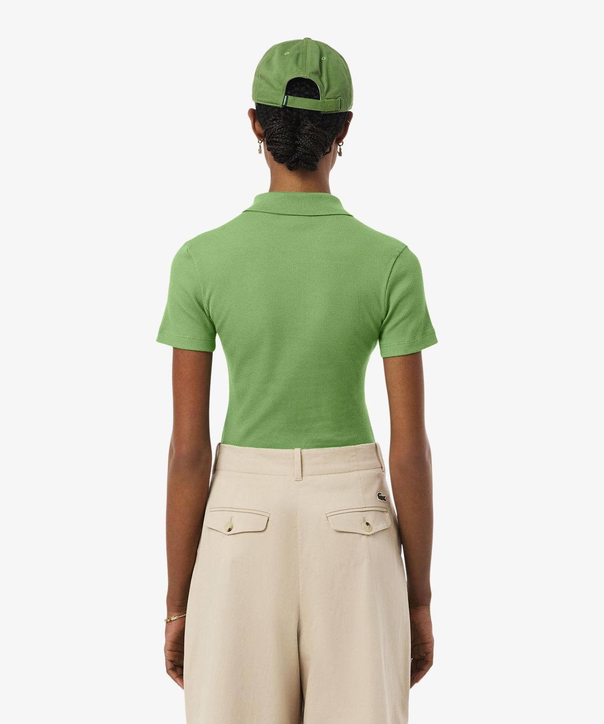 라코스테(LACOSTE) 여성 슬림핏 립조직 폴로 셔츠 DF5377-56G NPA