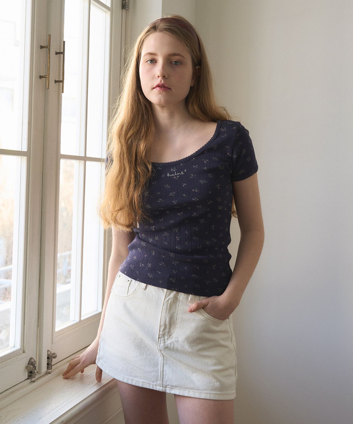 헤인트(HAINT) LOW RISE INNER PANTS MINI SKIRT 2COL_IVORY