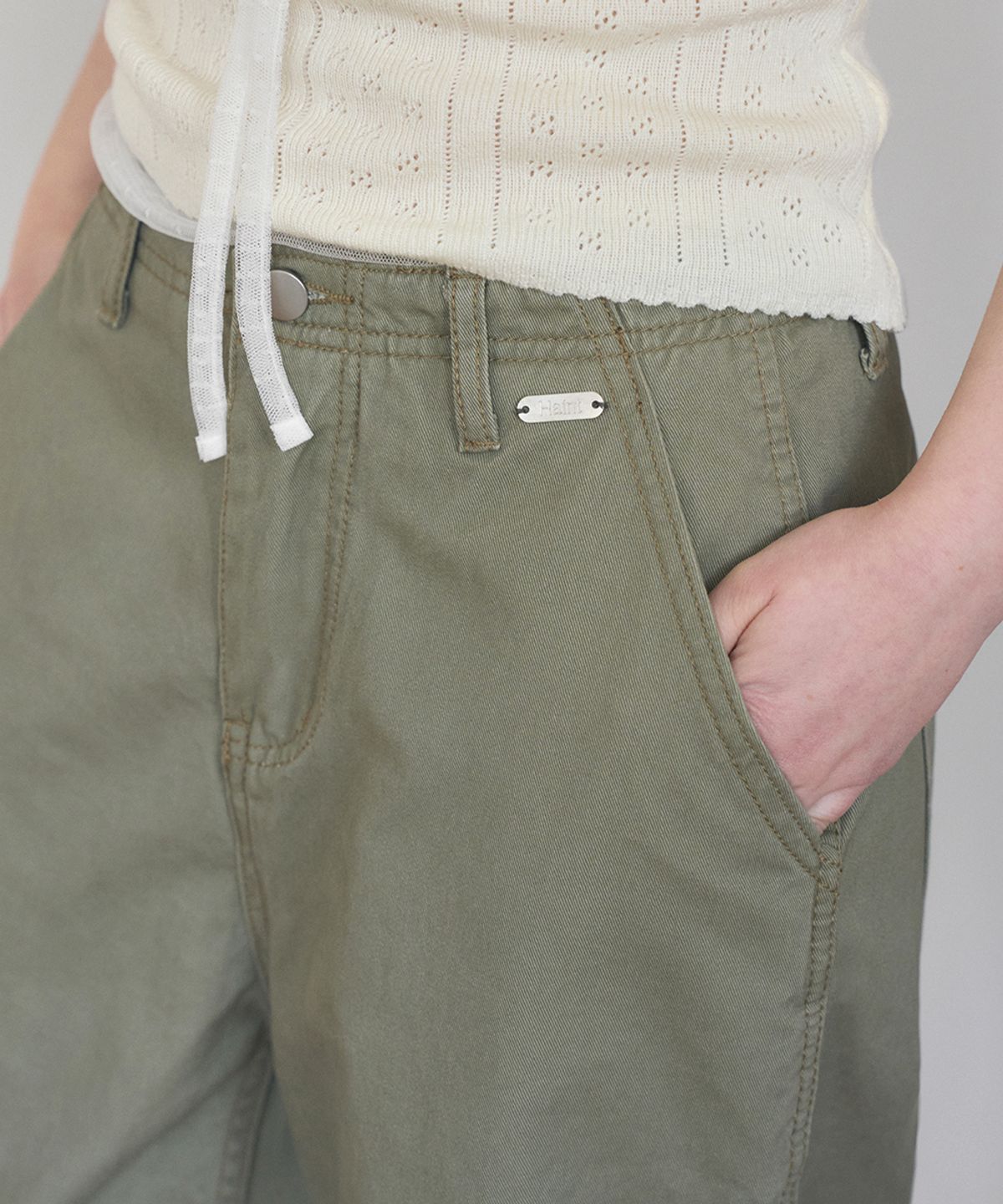 헤인트(HAINT) STANDARD STRAIGHT EASY FIT COTTON PANTS 5COL_KHAKI