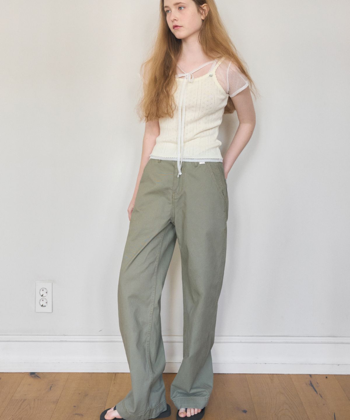 헤인트(HAINT) STANDARD STRAIGHT EASY FIT COTTON PANTS 5COL_KHAKI