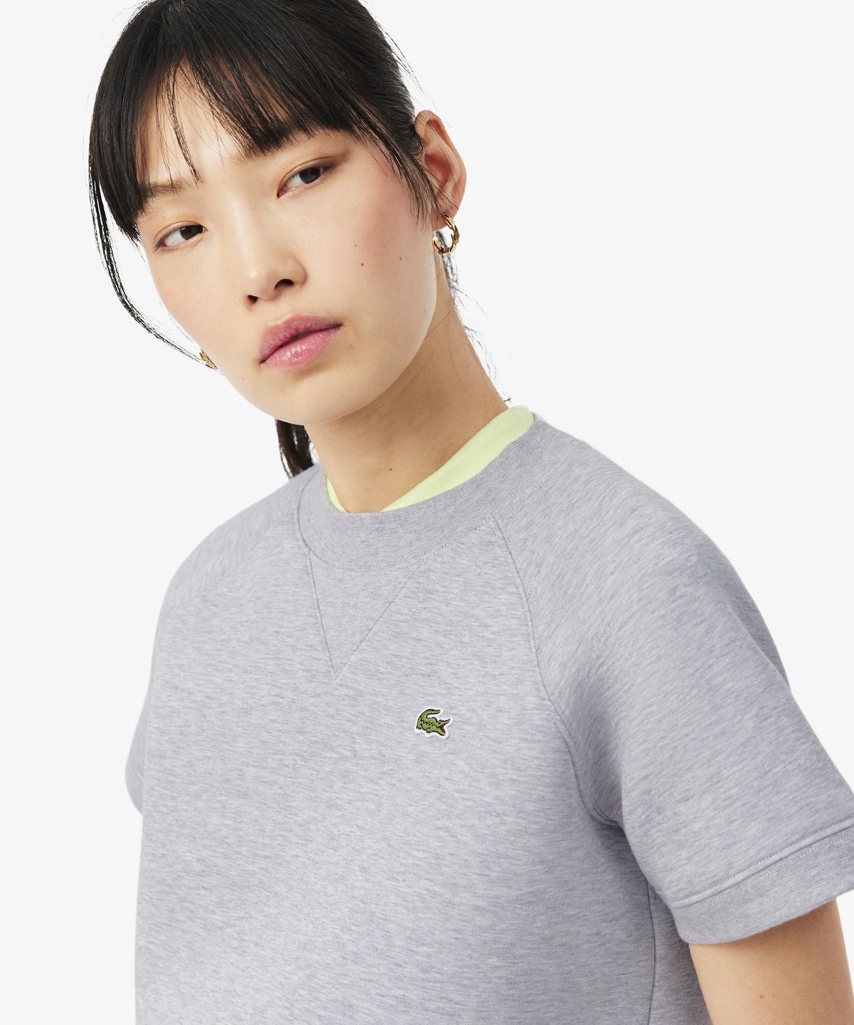 라코스테(LACOSTE) 여성 더블페이스 반팔 스웻셔츠 SF7461-56G CCA