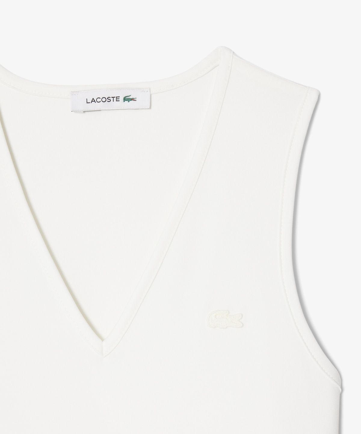 라코스테(LACOSTE) 여성 브이넥 슬리브리스 플리츠 원피스 EF8849-56G 70V