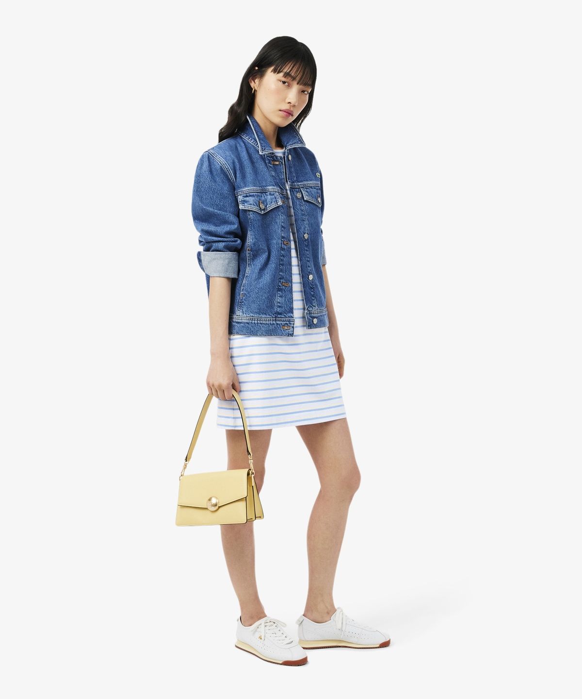 라코스테(LACOSTE) 여성 멀티스트라이프 티셔츠 드레스 EF0263-56G 4BI