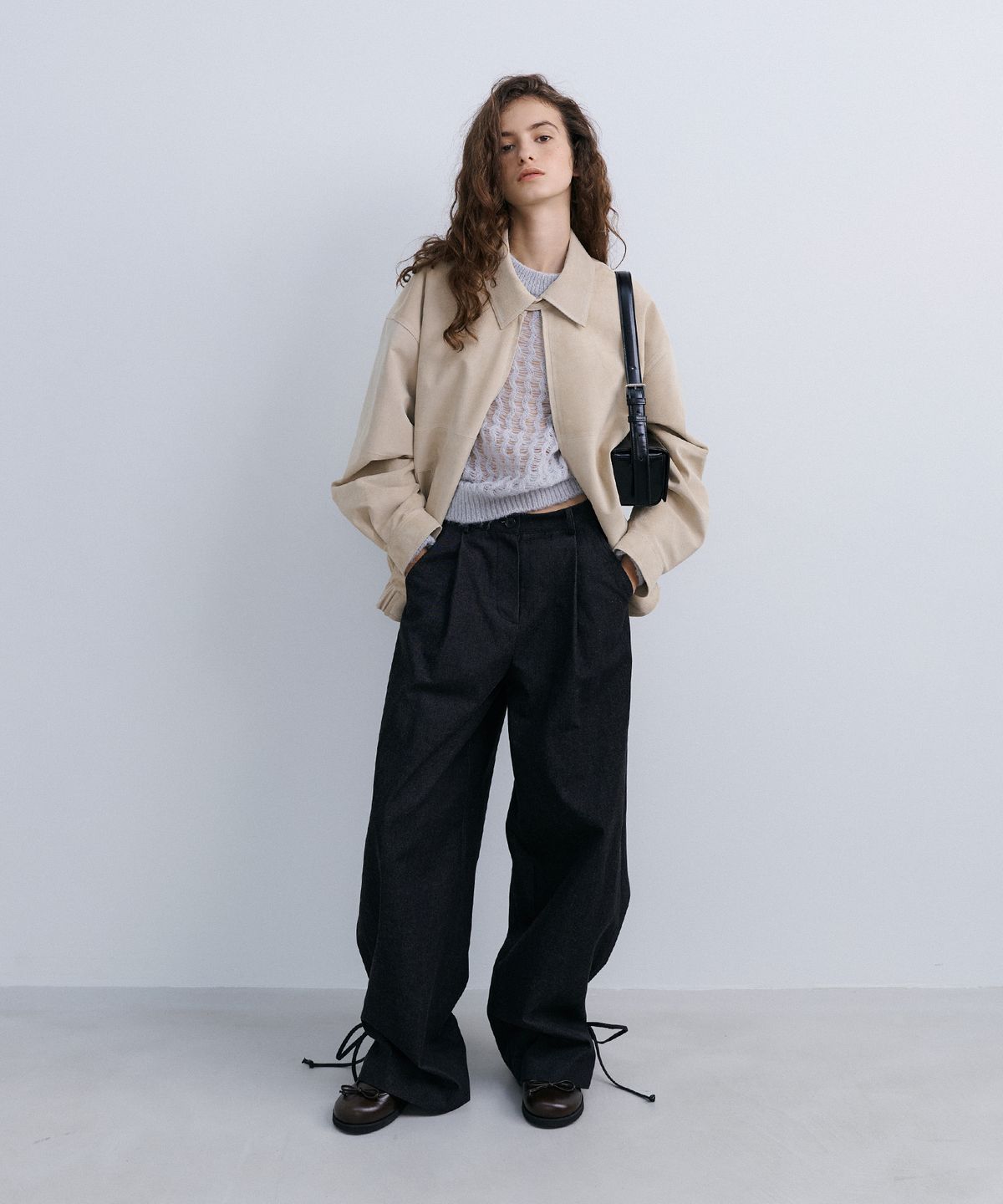에핑글러(EPINGLER) BOMBER JACKET - ASH BEIGE LEATHER