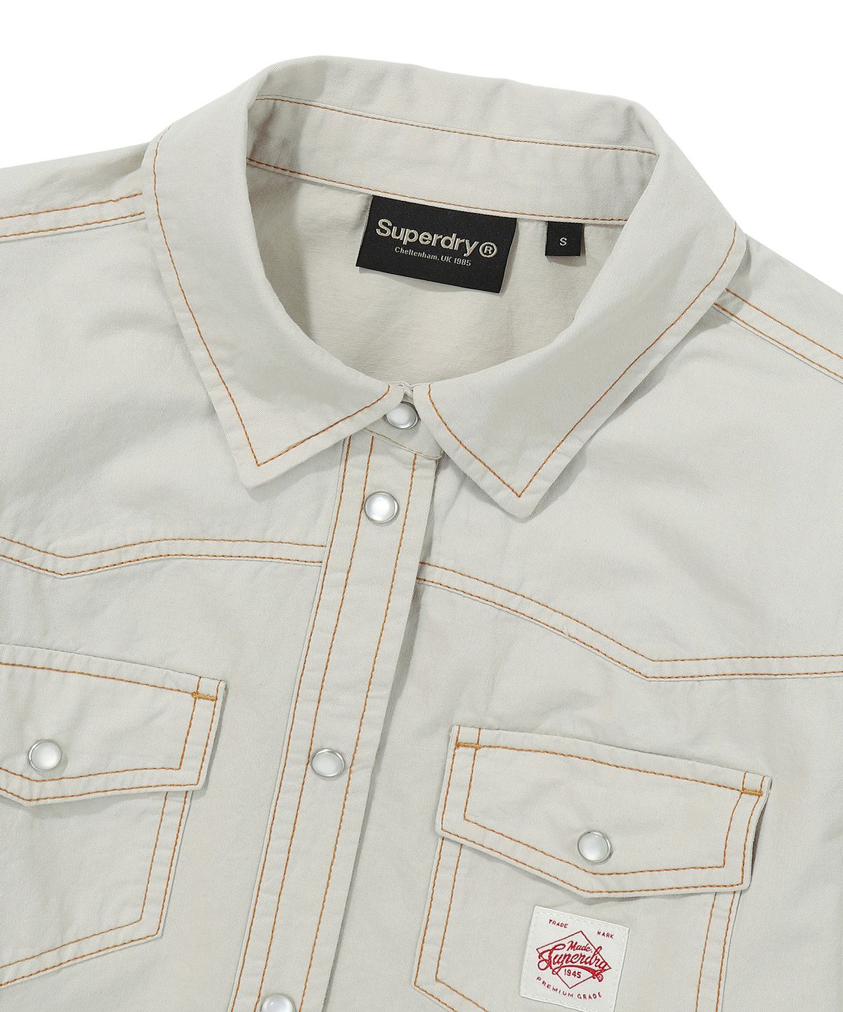 슈퍼드라이(SUPERDRY) 우먼스 컬러 스티치 웨스턴 셔츠 베이지 SDFIRAP40BEG