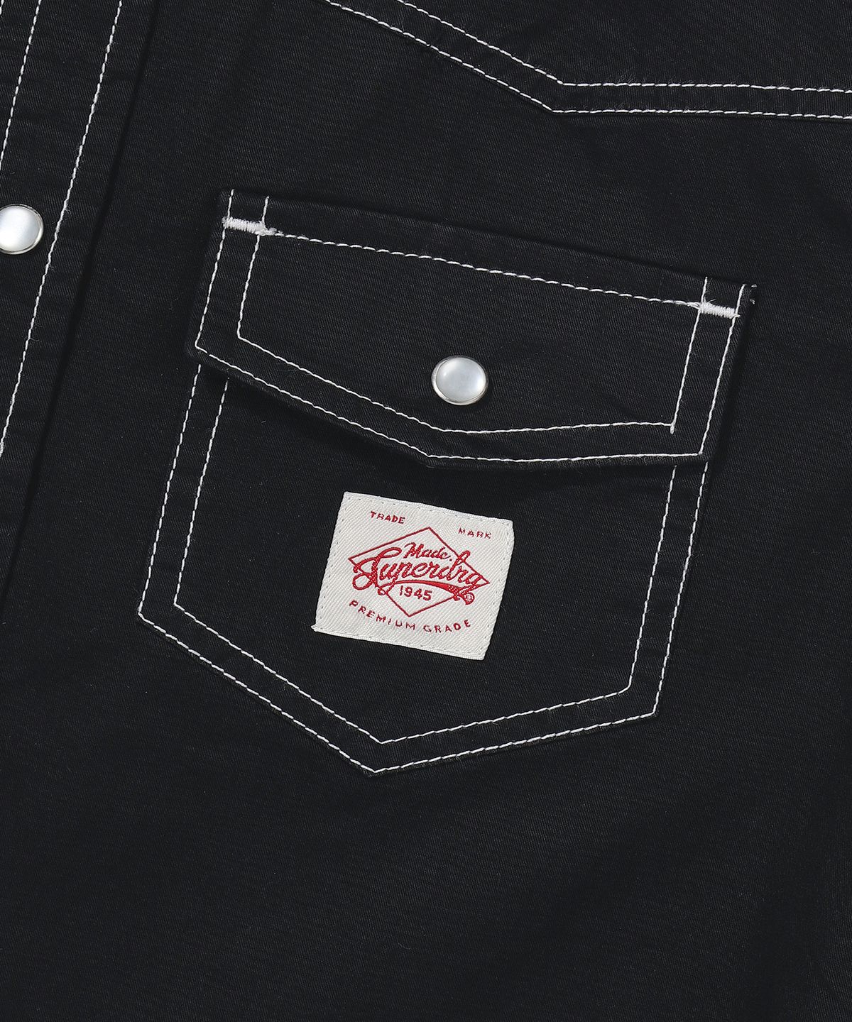 슈퍼드라이(SUPERDRY) 우먼스 컬러 스티치 웨스턴 셔츠 블랙 SDFIRAP40BLK