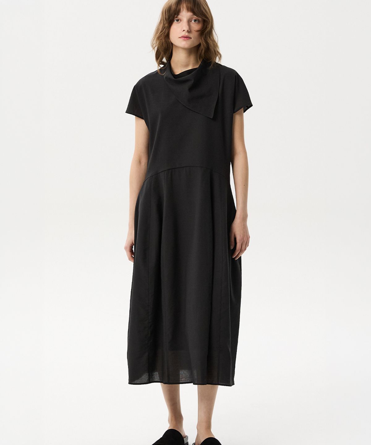미드앤로우(MIDNLOW) Scarf Dress(Black)