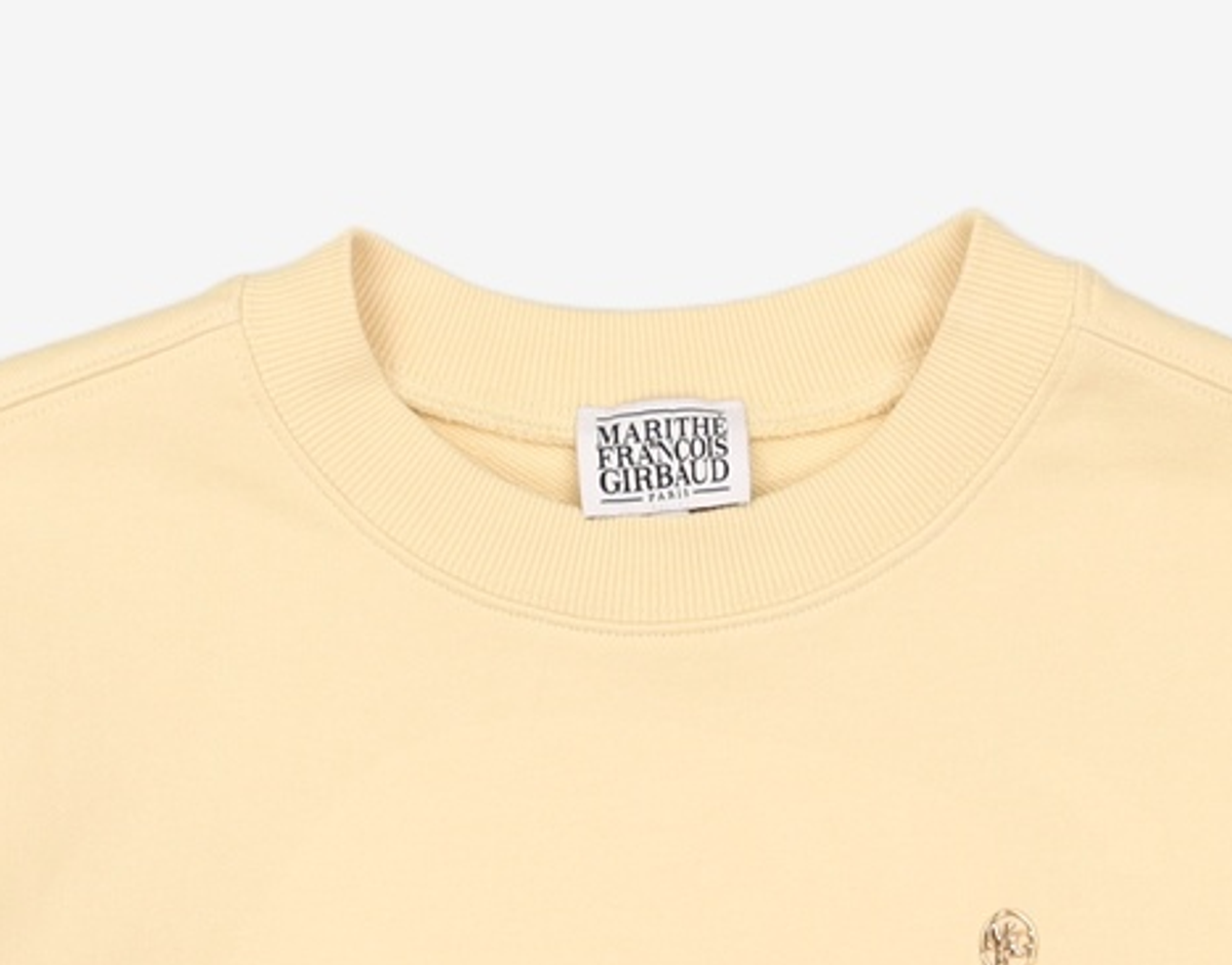 마리떼 프랑소와 저버(MARITHÉ + FRANҪOIS GIRBAUD) W CIRCLE LOGO CROP SWEATSHIRT light yellow S