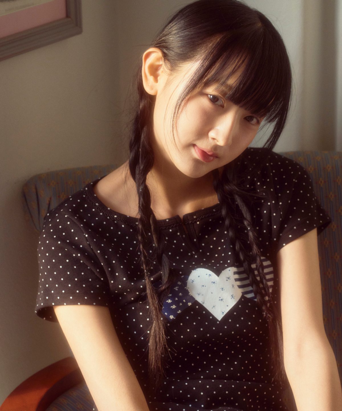 로긴 앤 로지(ROGIN N ROSIE) Race Dot Point Heart T-shirt Black