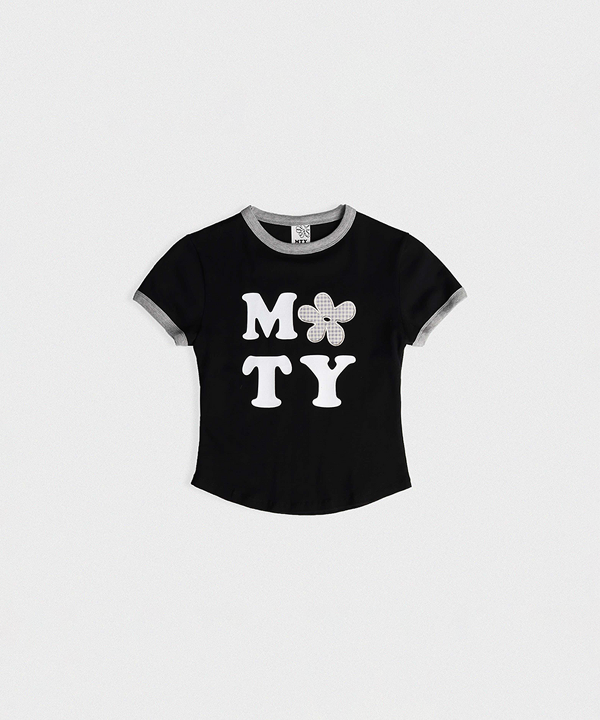 미타유스(MITA YOUTH) 플라워 링거 크롭 티셔츠 [BLACK]