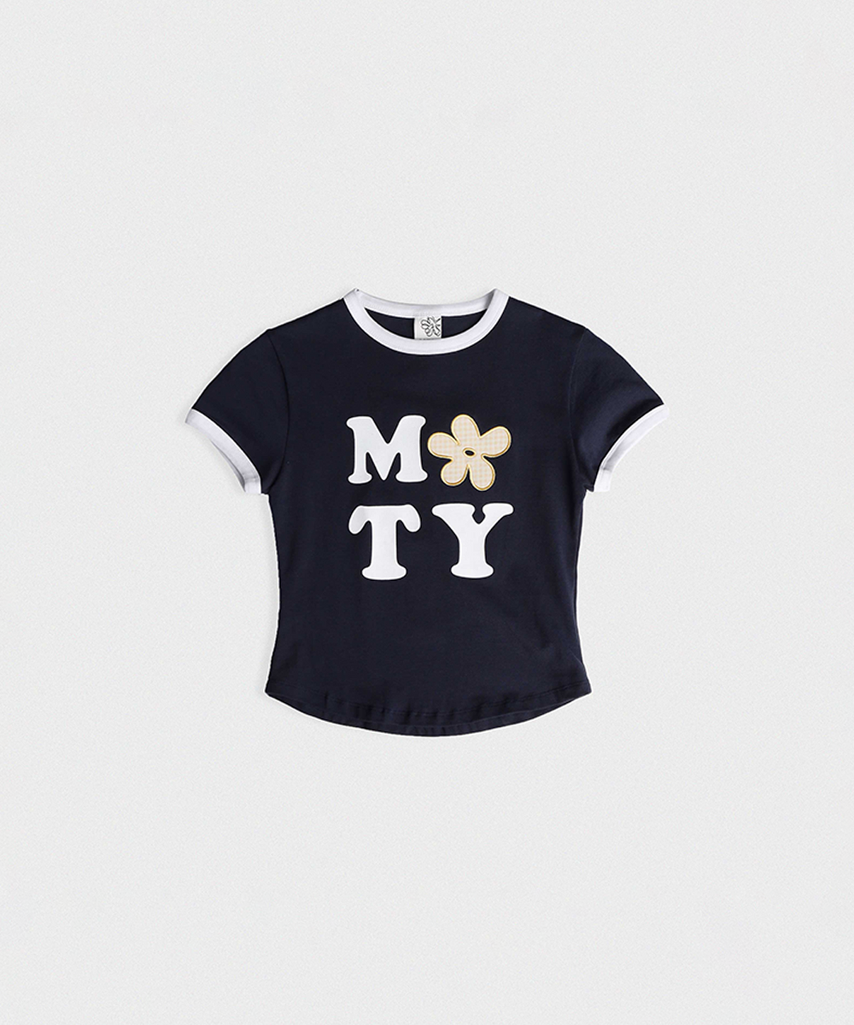 미타유스(MITA YOUTH) 플라워 링거 크롭 티셔츠 [NAVY]