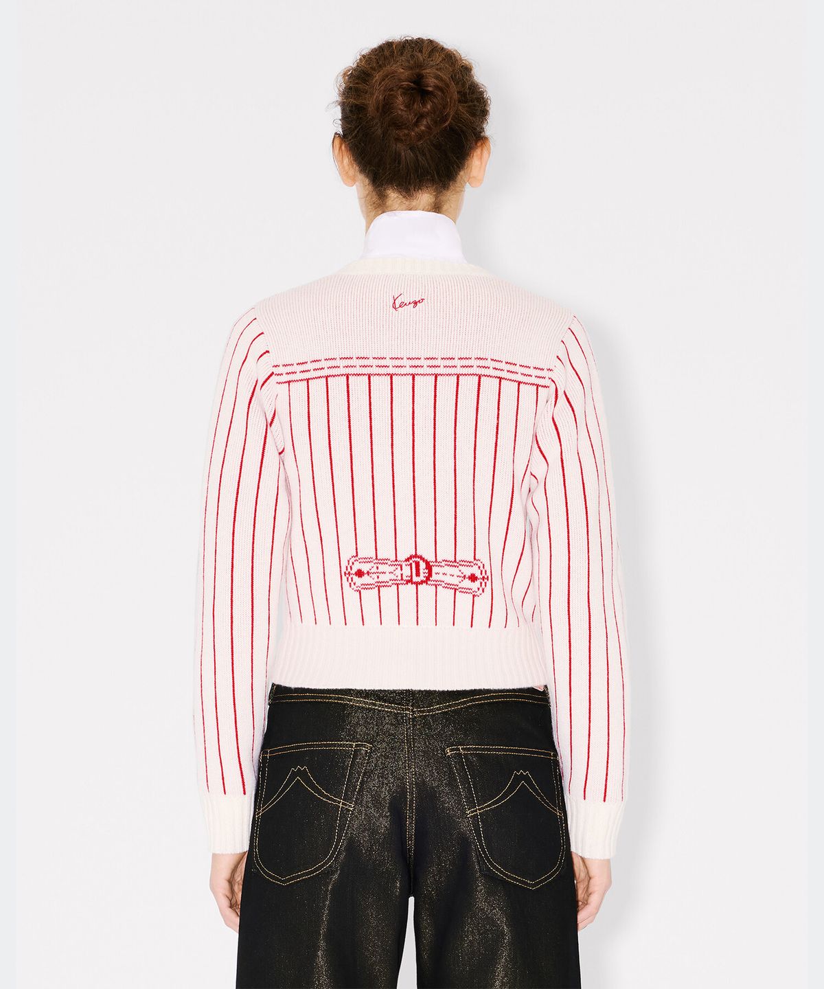 겐조(KENZO) 여성 RWS 겐조 트롱프뢰유 가디건_K265AWG101WHX