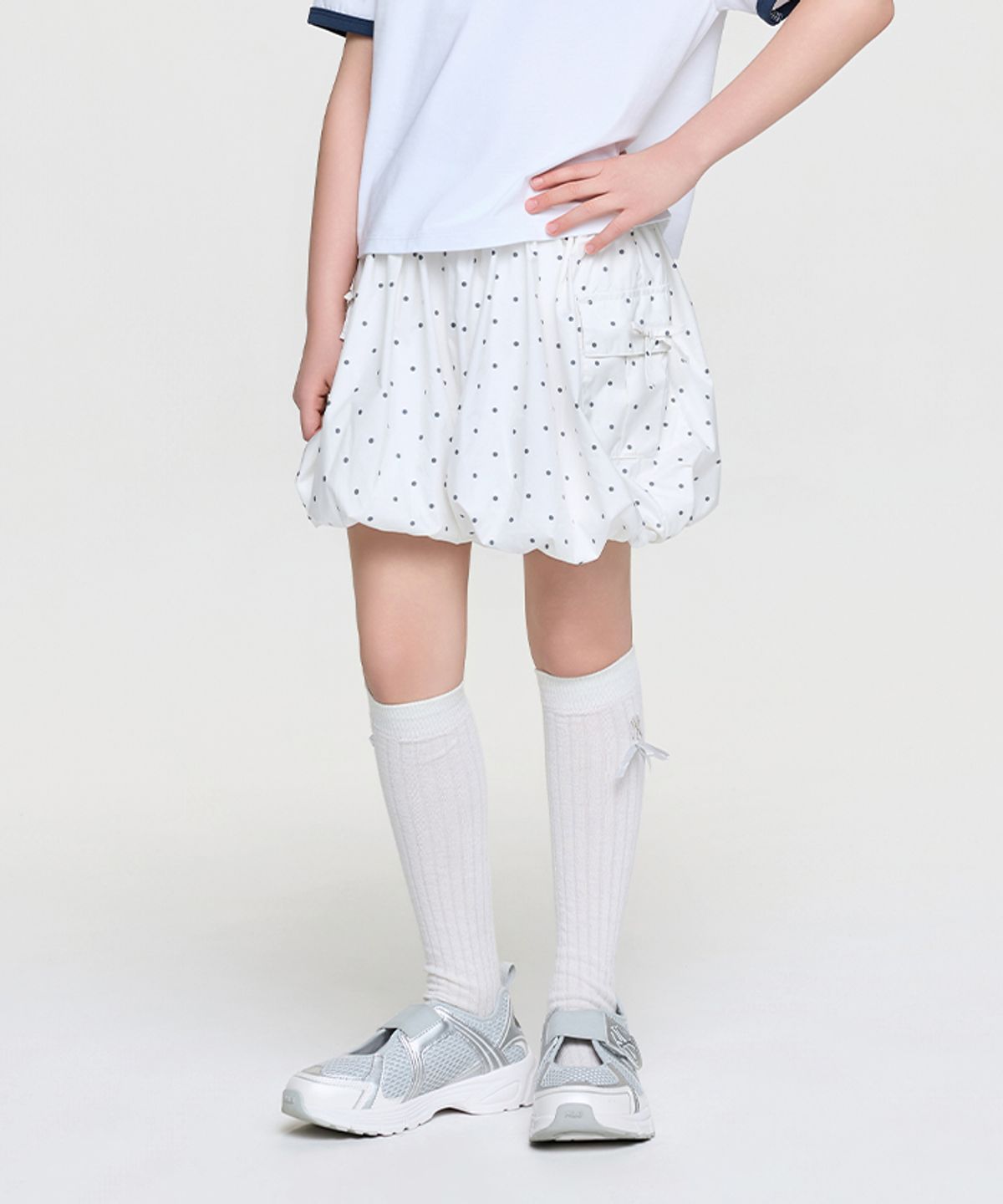 엠엘비 키즈(MLB KIDS) 스트릿 걸즈 도트 벌룬핏 반바지 NY (Ivory)