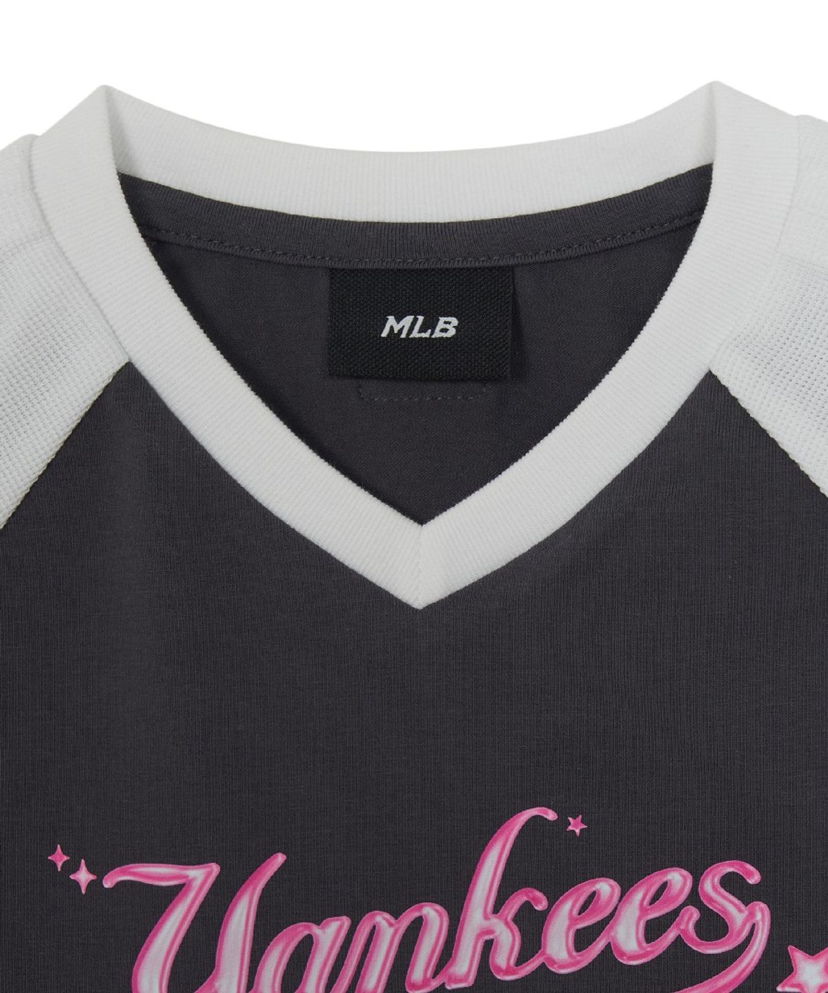 엠엘비 키즈(MLB KIDS) 스트릿 걸즈 리본 티셔츠 NY (Charcoal Grey)
