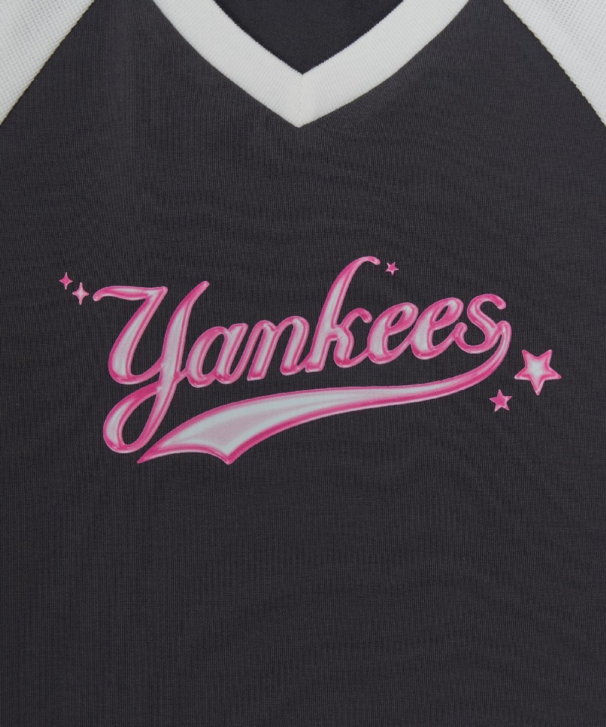 엠엘비 키즈(MLB KIDS) 스트릿 걸즈 리본 티셔츠 NY (Charcoal Grey)